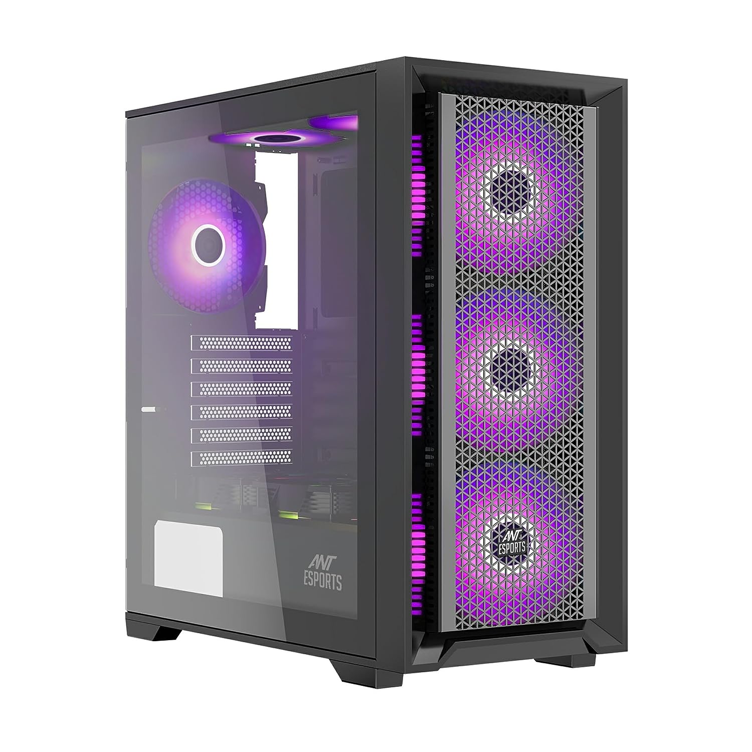 Ant Esports SX7 Mid- Tower Computer Case/Gaming Cabinet - Black 
